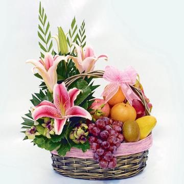 Lily And Fruit Hamper