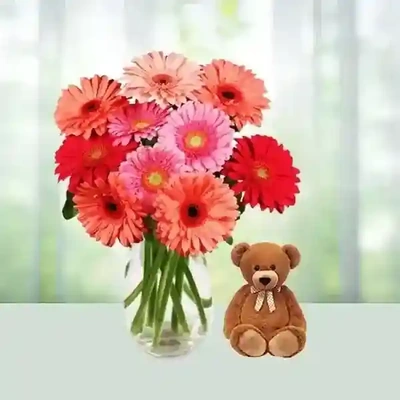 God Bless Gerbera Teddy Gift