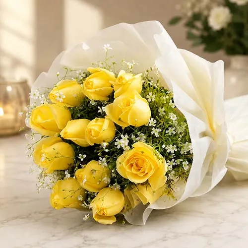 Flowers Bouquet of yellow roses