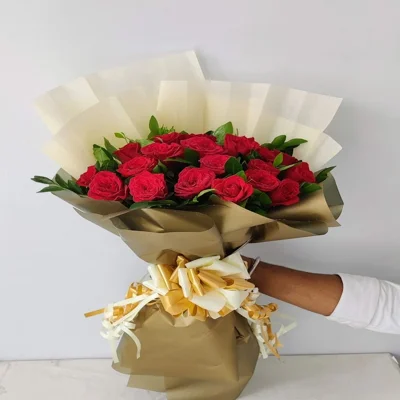 Sizzling Red Roses Bouquet