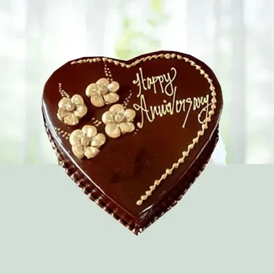 Eggless Heart Shape Chocolate Cake