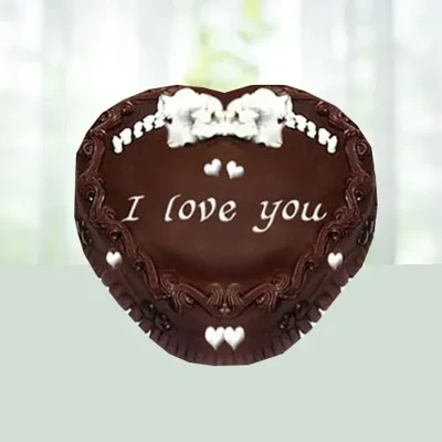 Eggless Heart Chocolate Truffle Cake