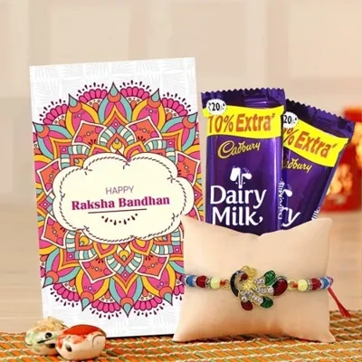 Designer Rakhi and Cadbury Dairy Milk