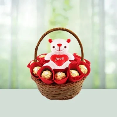 Ferrero Rocher Basket with Teddy