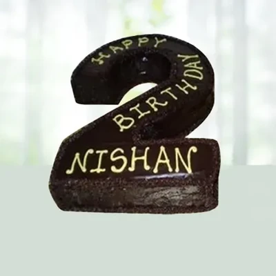 Single Number Shape Chocolate Cake