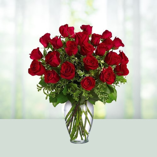 Two Dozen Long Stemmed Red Roses