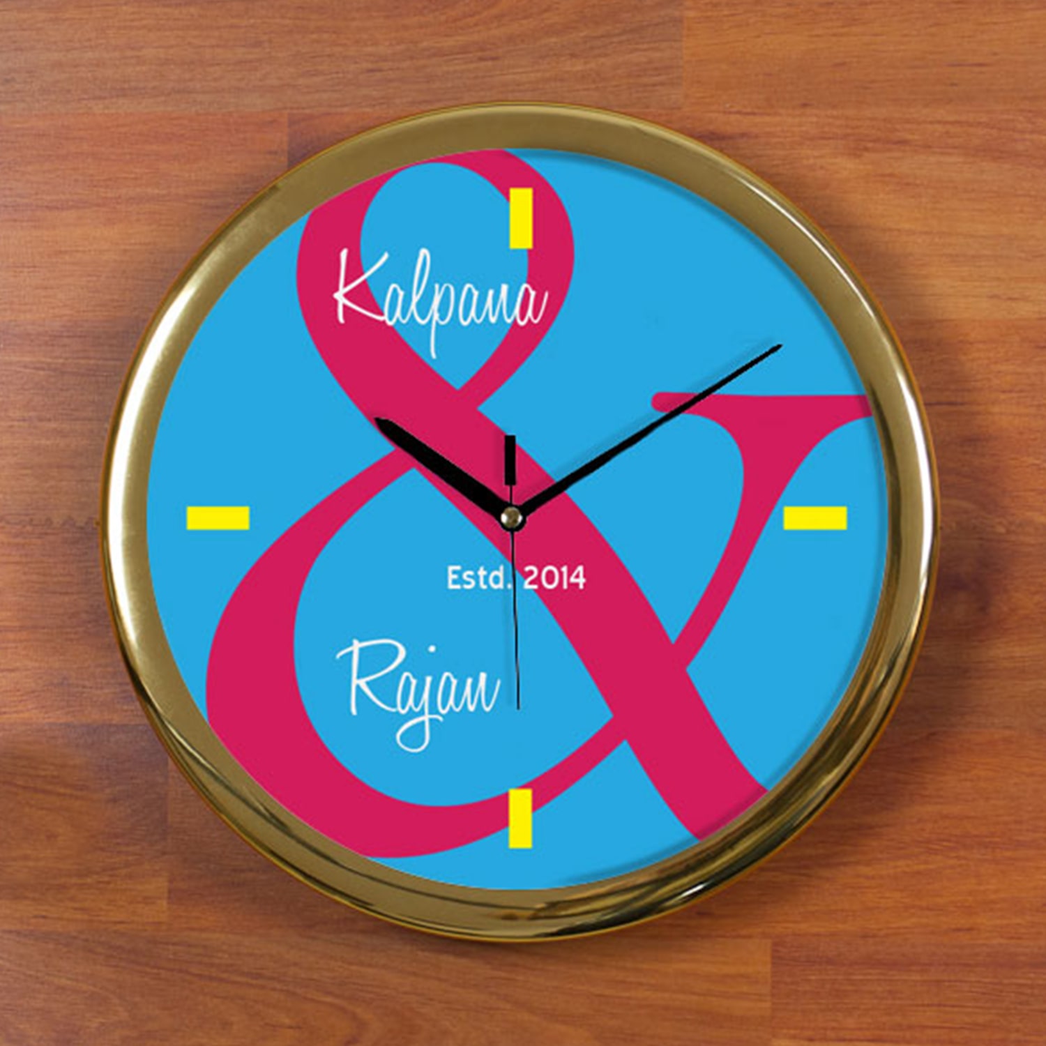 You N Me Personalized Wall Clock - Round