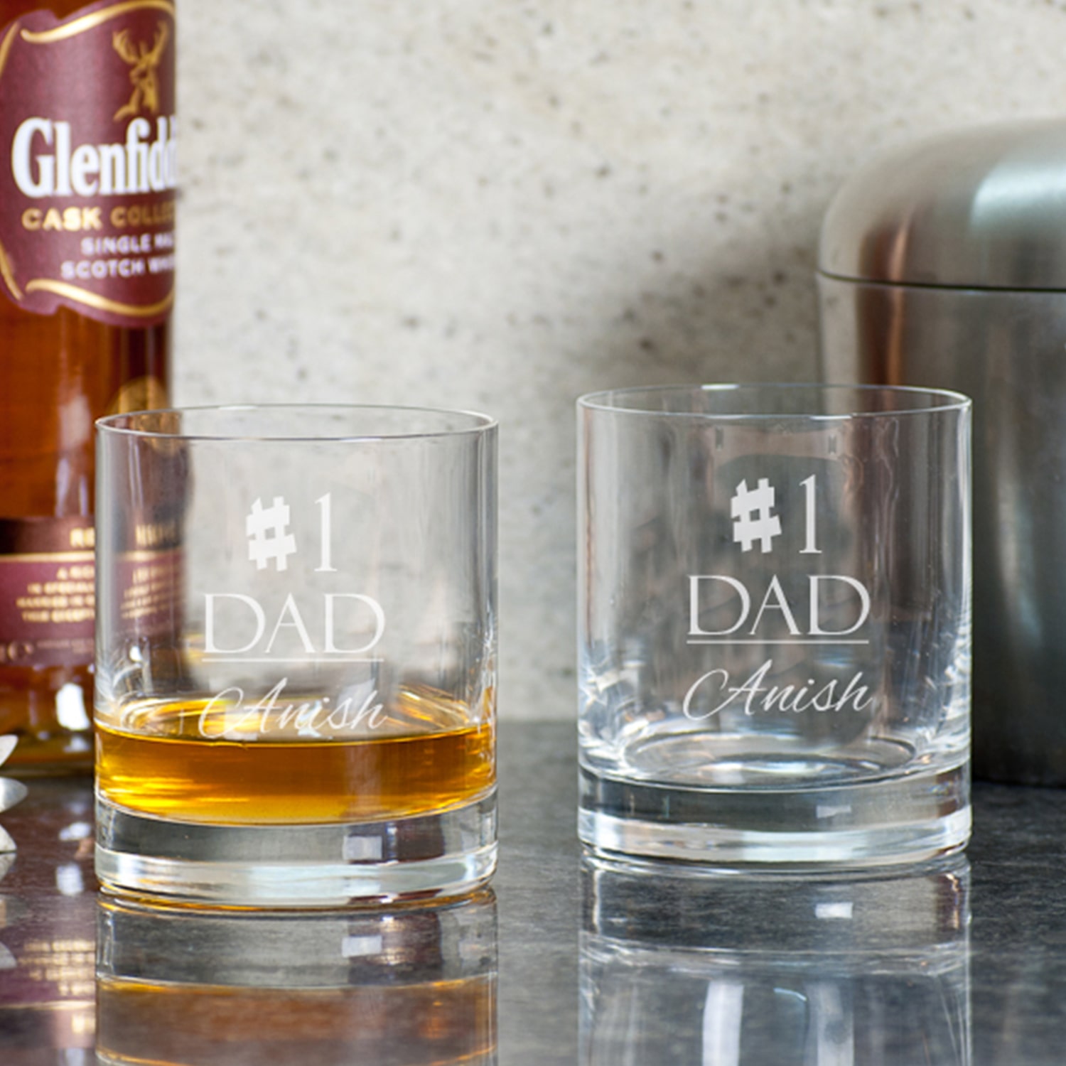 Best Dad Personalized Gift Whiskey Glasses