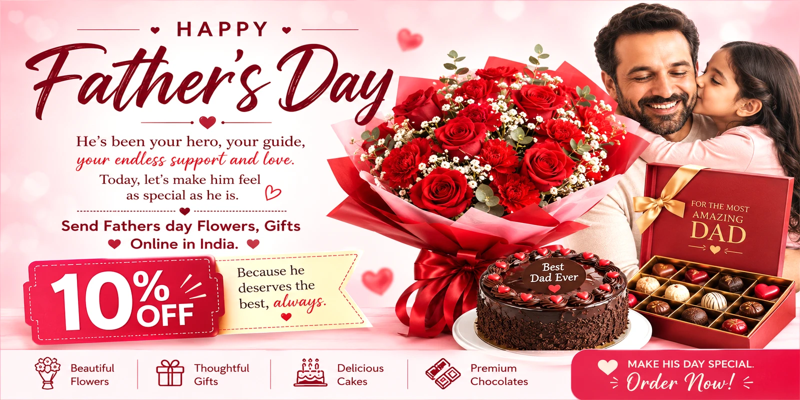 Send Fathers Day Flowers Gifts Online India